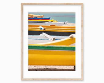 Hawaiian Outrigger Canoe Print, Beach Photography, Wall Art Print, Printable Digital Download, Coastal Decor, Digital Travel Wall Art Print