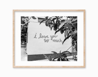 BW Austin TX Print, Texas Photography, Horizontal, Inspirational, Gifts for Dad, SOCO Wall Decor, Digital Download, I Love You So Much Print
