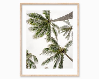 Vertikale Palme druckbare digitaler Download, Strand Küste tropische Wand-Dekor, große Palme Poster, Strand Fotografie, botanischer Druck