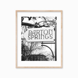 BW Austin Texas Print, Texas Prints, Barton Springs Pool, Printables, Austin Texas, Gifts for Him, Zilker Park Wall Art, Digital Download