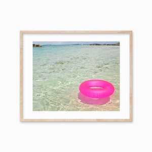 Pink Beach Print Pink Wall Decor Printable Wall Art Digital Download Pink Pool Float Print Beach Prints Download  Printables Beach Decor