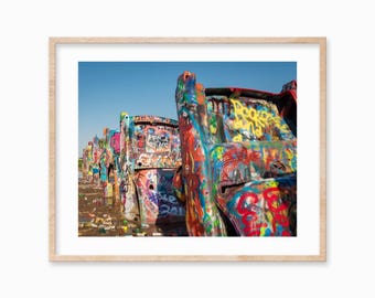 Cadillac Ranch Art Print, Route 66 Amarillo Texas Graffiti Cars (Digital Download)