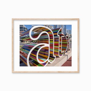Austin TX-print, Texas Photography, horizontale ATX-print, afdrukbare muurkunst, cadeaus voor hem, digitale download, ATX-muurkunst, gestreepte kunstwerken