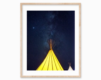 Milky Way Teepee Desert Art Print, Southwestern Decor (Digital Download)