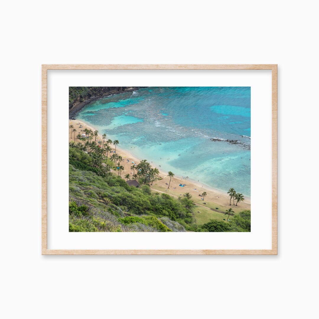 Hanauma Bay Strand Luftbild: Hawaii Ozean Fotografie (Digitaler ...
