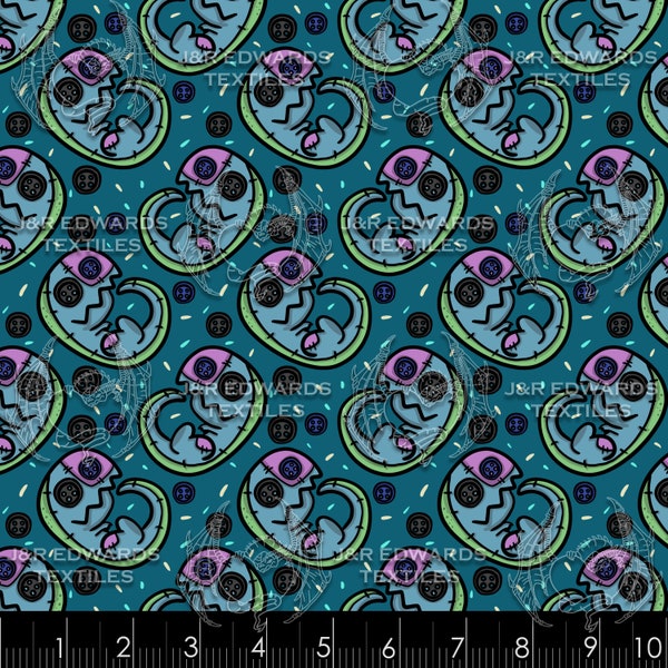 Custom Dino Embryo Fabric