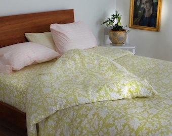Orchid Hand Block Printed Sheet Separates in Green & Gold