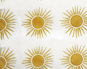 Brother Sun Hand Block Printed Sheets in Desert
