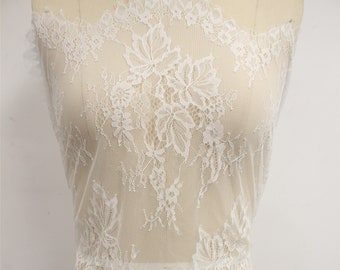 Off-White Chantilly Lace Fabric: Bridal Wedding Dress Lace, 3 Meters