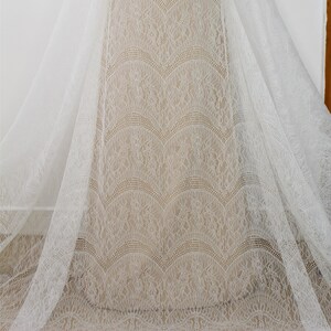 59&quot; Width Vintage Chantilly Lace Fabric Lingerie Lace Veil Bridal Lace French Fabric Wedding Dress Fabric Eyelash Lace 3 Meters