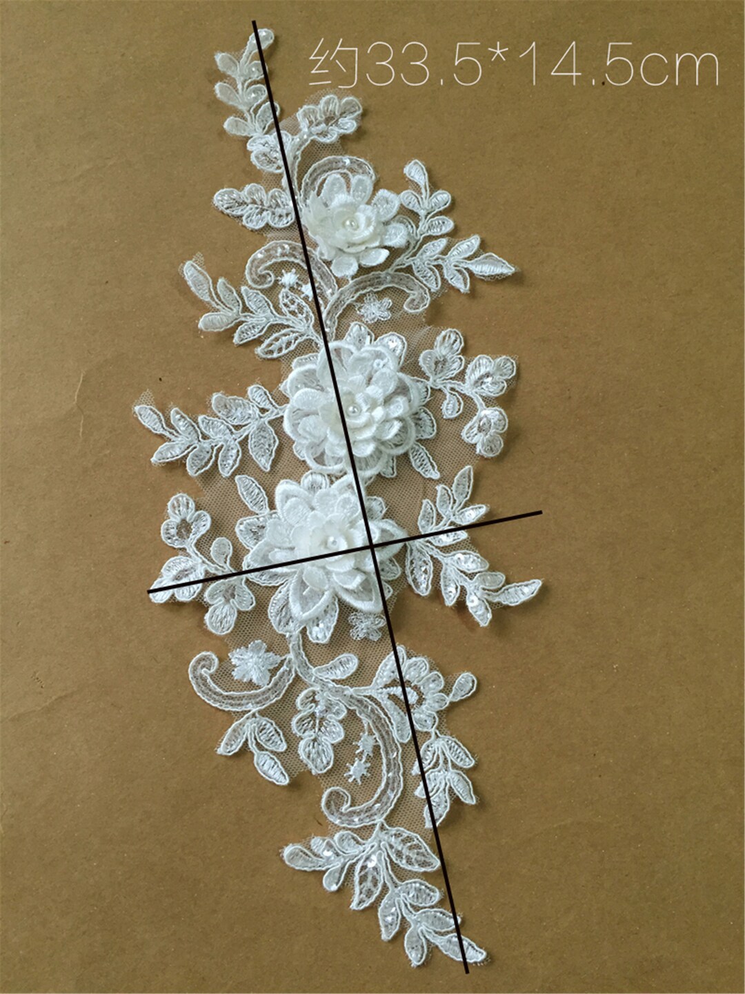 Exquisite Applique Beaded Lace Applique 3D Flower Lace Etsy