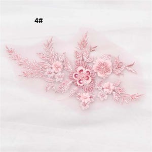 Parche de encaje para vestido de novia con cuentas, parche para vestido de novia, flor de encaje para vestido de novia, aplique de encaje para novia, parche bordado