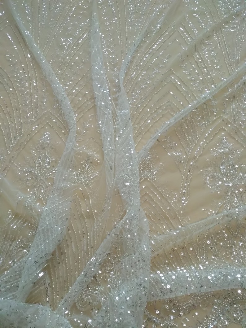 Beaded bridal lace fabric Clearance