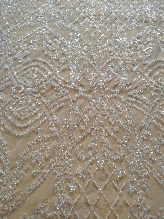 bridal beaded fabric