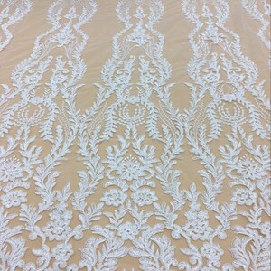 Sequin Embroidery Lace Fabric: Bridal Wedding Gown Material