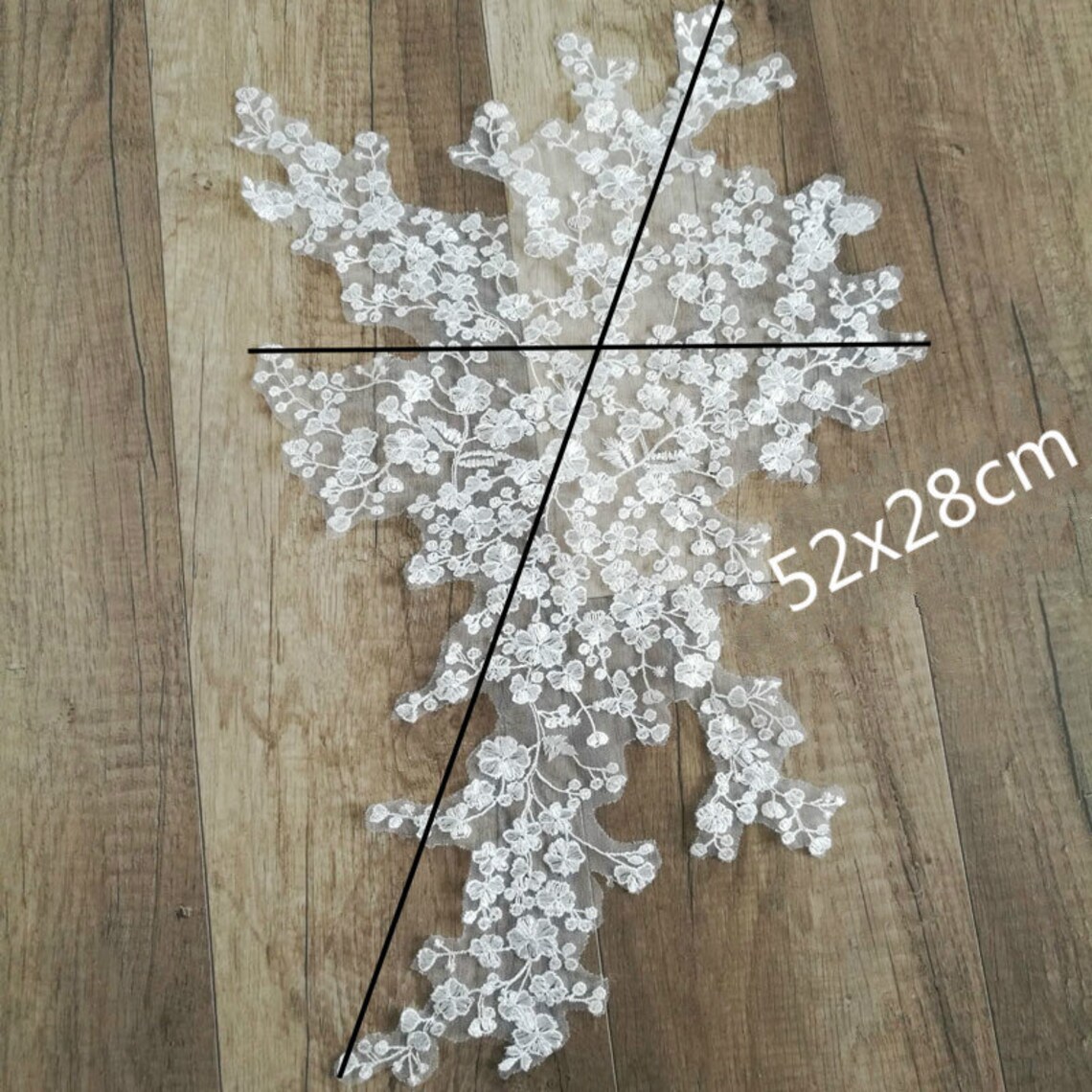 Bridal wedding floral lace applique dress Lace Applique Etsy