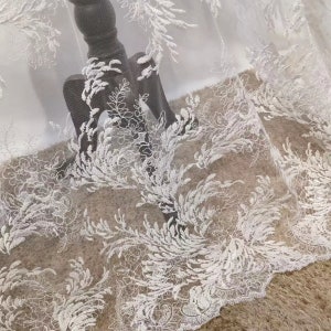 Luxury Beaded Lace Fabric,Heavy Embroidery Beaded Fabric.Gown Dress Lace Fabric,Designer Fashion Couture Lace,Embroidery Lace Fabric by yard