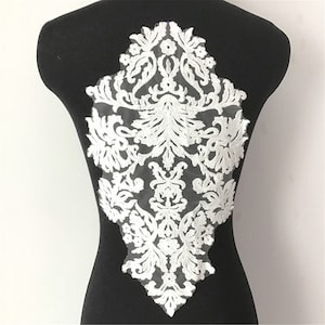 Nuevo gran bordado tul encaje apliques / motivos para el vestido de baile, trajes, trajes de encaje de ropa de alta costura