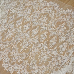 Luxurious floral embroidered Lace Fabric,wedding dress lace fabric ,prom dress lace,bridal dress French sequins lace,veil lace