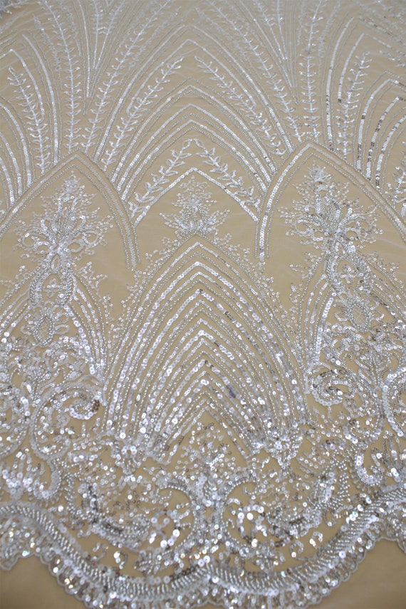 buy beaded lace fabric online