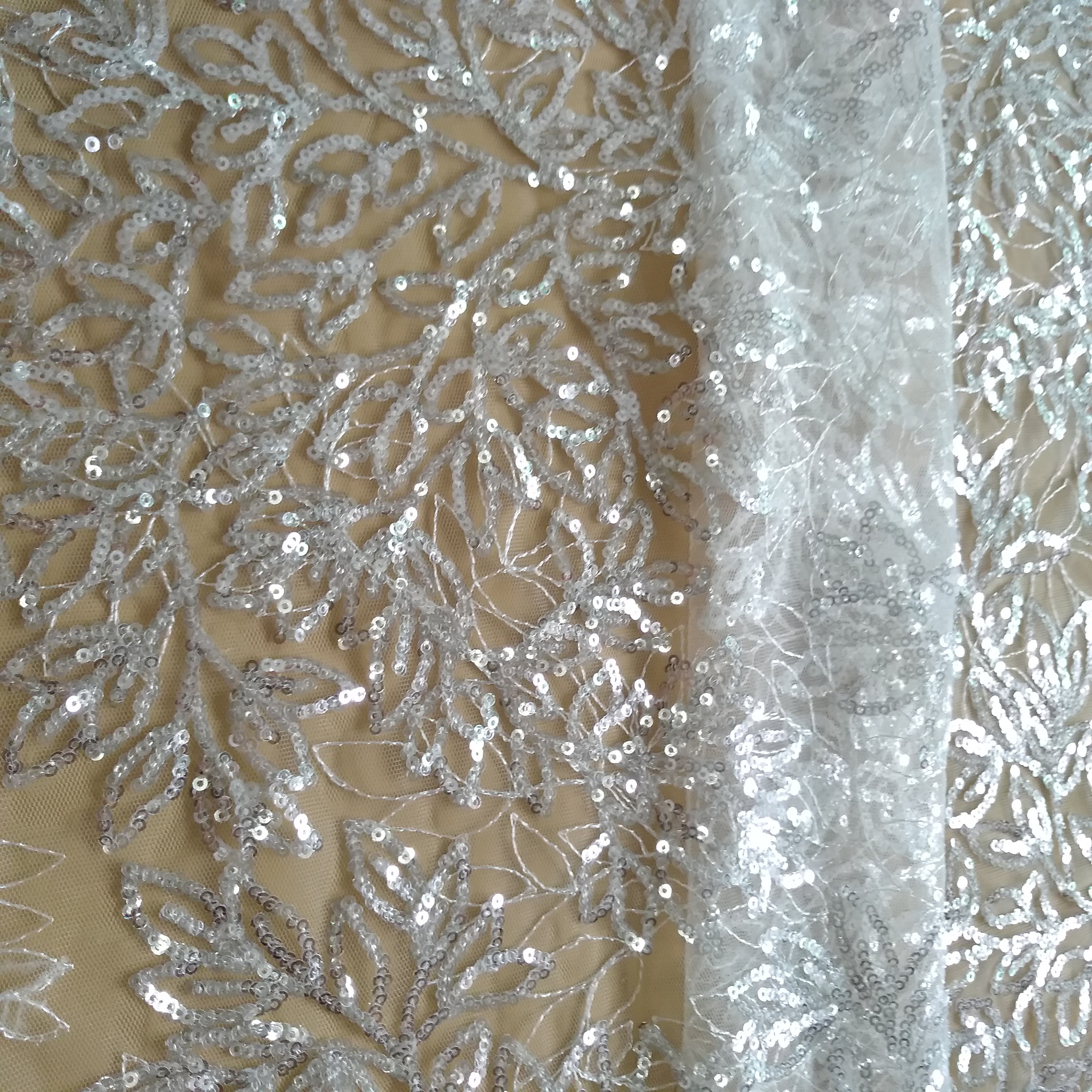 Free Shipping Sequins Lace Fabric for wedding dress wedding Etsy