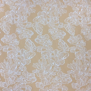 Sequin Embroidered Flower Lace Fabric: Bridal Wedding Dress Skirt