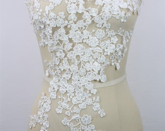 Floral Lace Applique: Bridal Wedding Dress Gown Embroidery