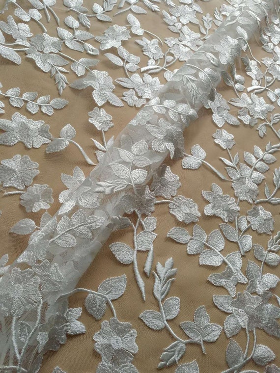 Elegant Floral Embroidery Lace Fabric by the Yard,wedding Bridal