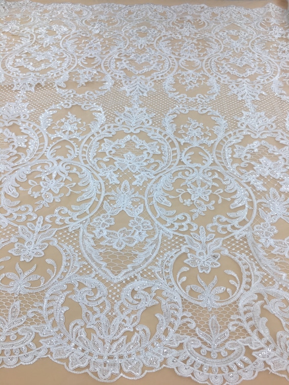 Tulle Lace: French Embroidery Sequins Fabric for Bridal Dress
