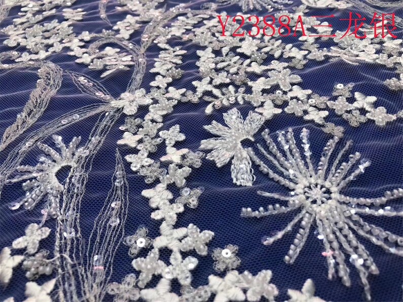 super delicat beads lace fabric pearls bridal lace fabric beading lace for wedding dress Heavy beaded lace fabric