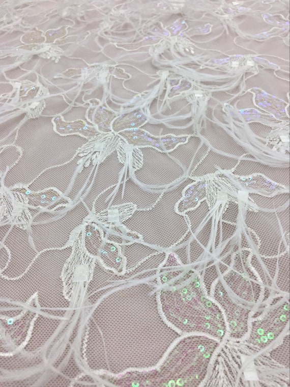 feather lace fabric