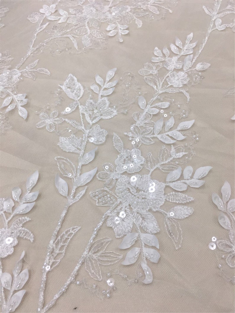 NEW Collection Beading Lace Fabric white Wedding Dress Etsy