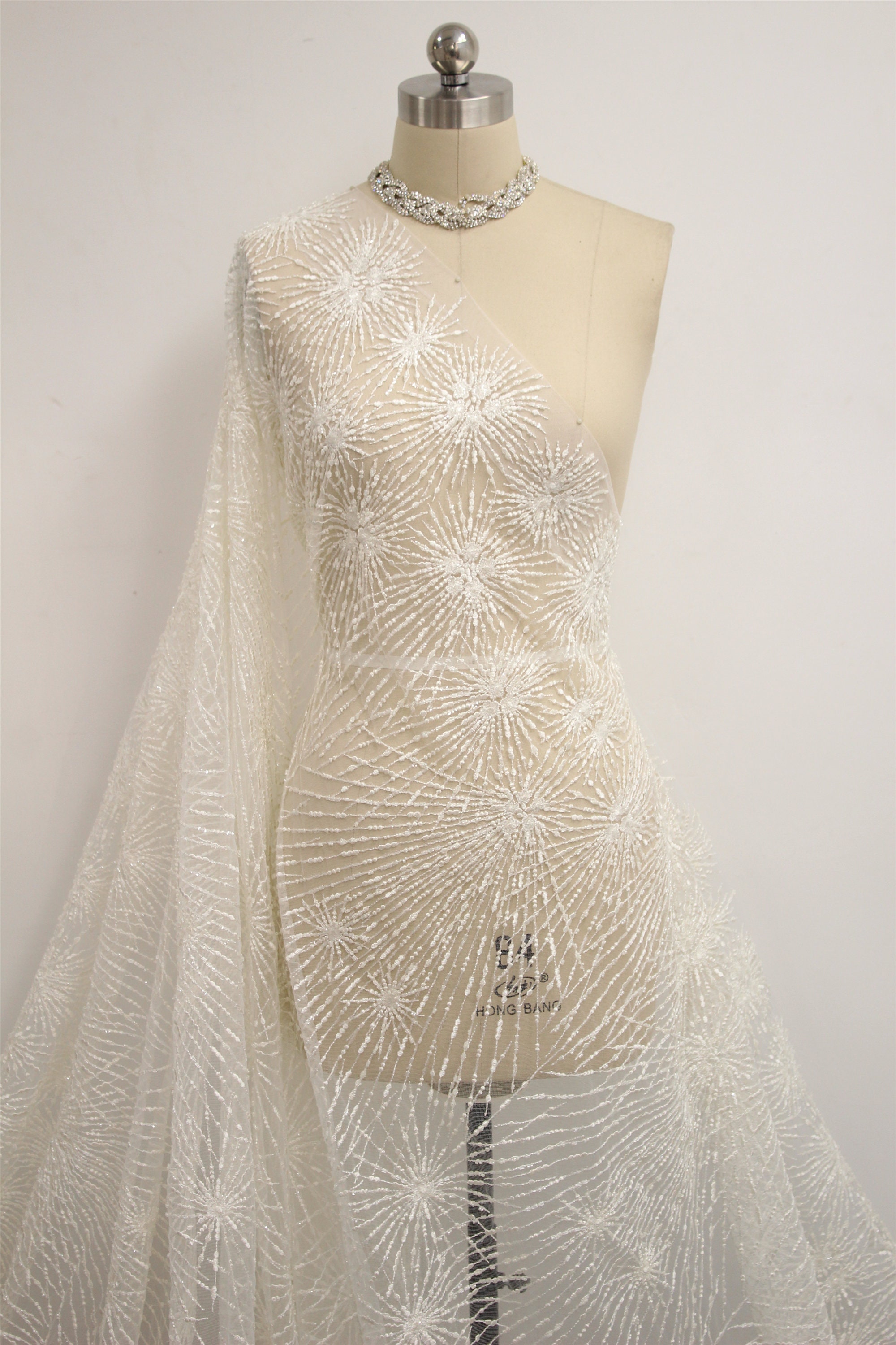 High End Heavy Beaded Sequin Bridal Lace Fabric Beading Etsy UK