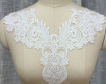 Elegant bridal lace applique for wedding gown, bridal dress