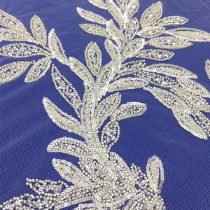 New Arrival Lace Fabric Heavy Beaded And Sequin Couture Fabric,Bridal Lace,Gown Dress Lace  Designer Fashion Bridal Lace  By The Yard