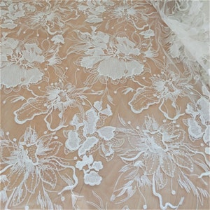 227-2 0.5 meter Width 51.18 inches Tianma starry sky wedding lace fabric,embroidered lace,floral 3D lace fabric with dress DIY