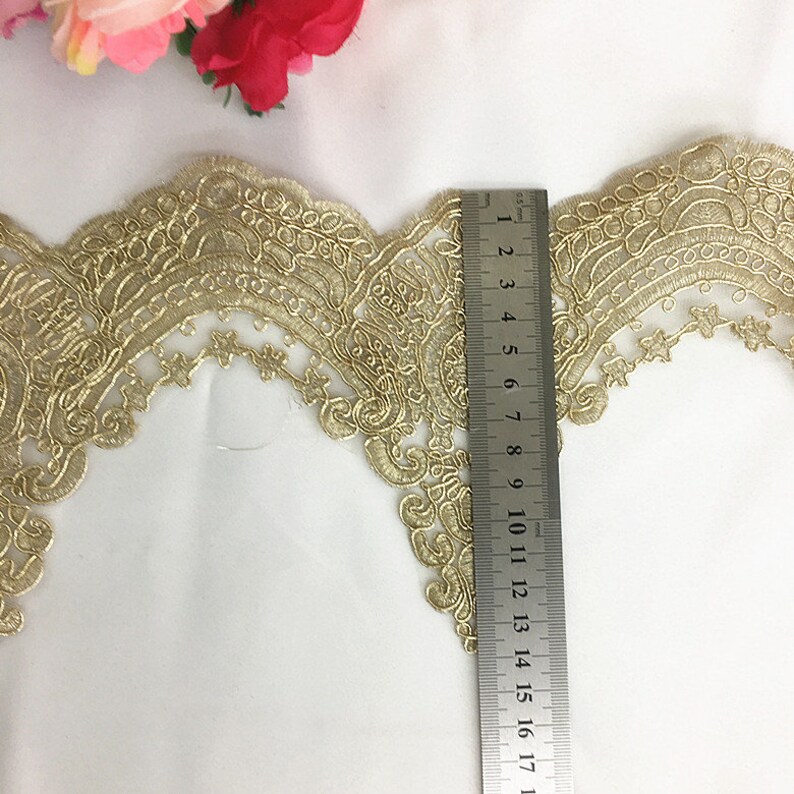 Gold lace trim golden veil lace trim gold guipure lace trim Etsy