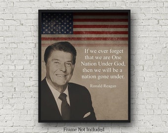 Ronald Reagan Quote, Inspirational Americana Decor President Reagan, Veterans Patriotic Living Room Sign, American, 4th Of July Gift