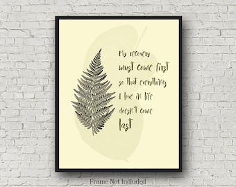 Addiction Recovery Wall Art, Sobriety Anniversary Gift, Positive Quote, Therapist Office Decor, Sober, Healing