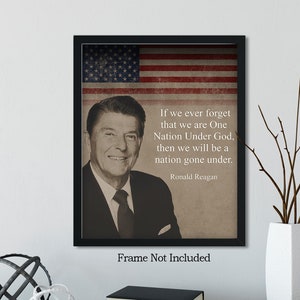 Ronald Reagan Quote, American Inspirational Americana Decor President Reagan, 4th Of July Gift, Veterans Patriotic Living Room Sign