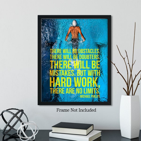 Michael Phelps Quote | Swimming Inspired Wall Art Décor | Unframed 11x14 Wall Art Print | Gift for Swimmers | Fans | Christmas | Birthday