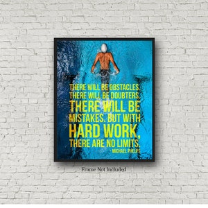 Michael Phelps Swimming Quote | Unframed Wall Art Décor | Poster and Canvas Sizes | Great Gift for Swimming Fans, Swimmers and Coaches