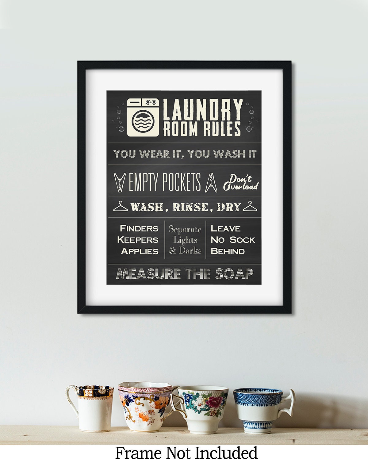 Reglas de lavandería Arte de pared / Decoración de la sala de | Etsy