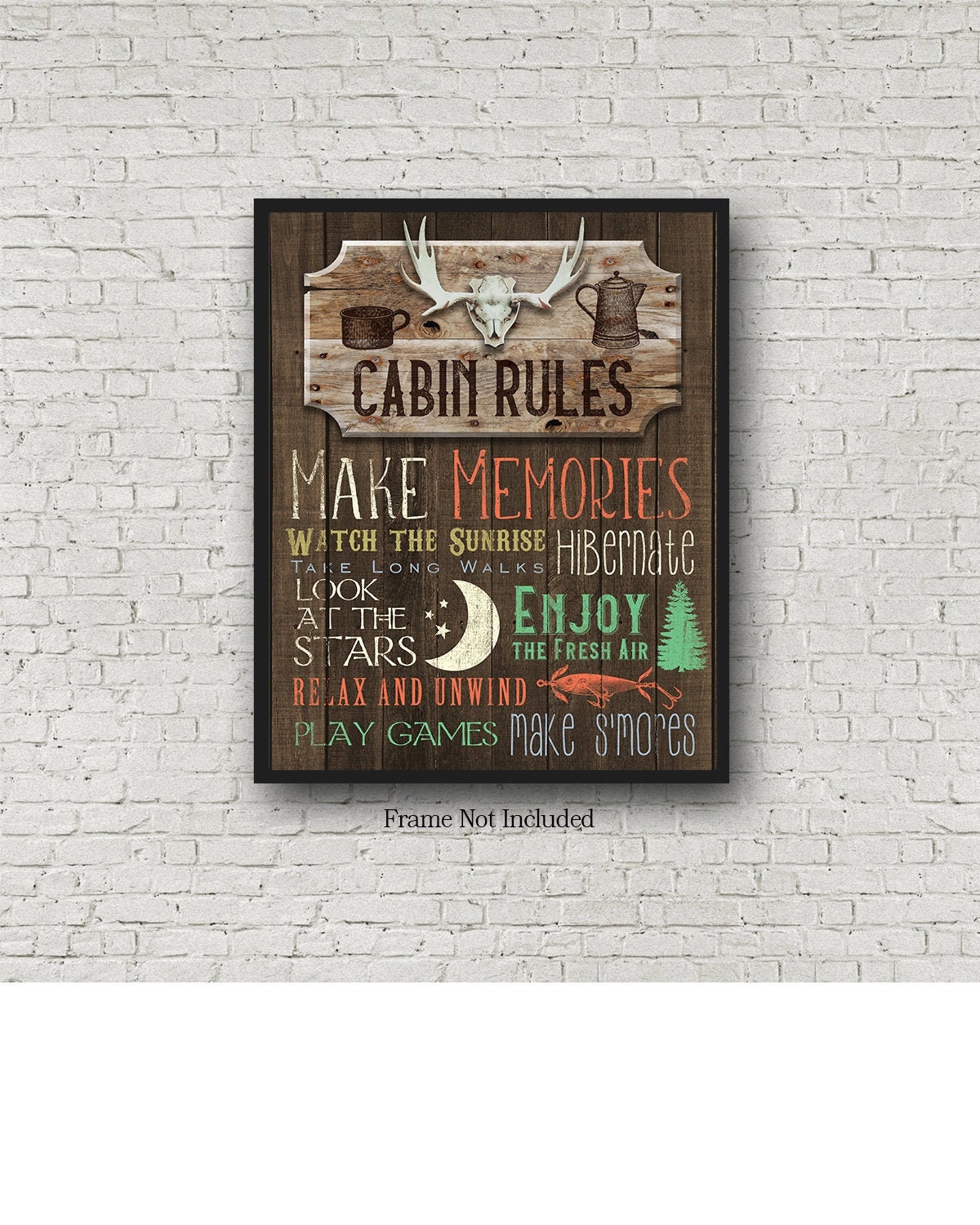 Cabin Rules Wall Art Unframed Wall Art Décor Poster and Etsy