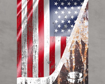 American Flag Hockey Wall Art - Sports Decor - Multiple Sizes - Man Cave