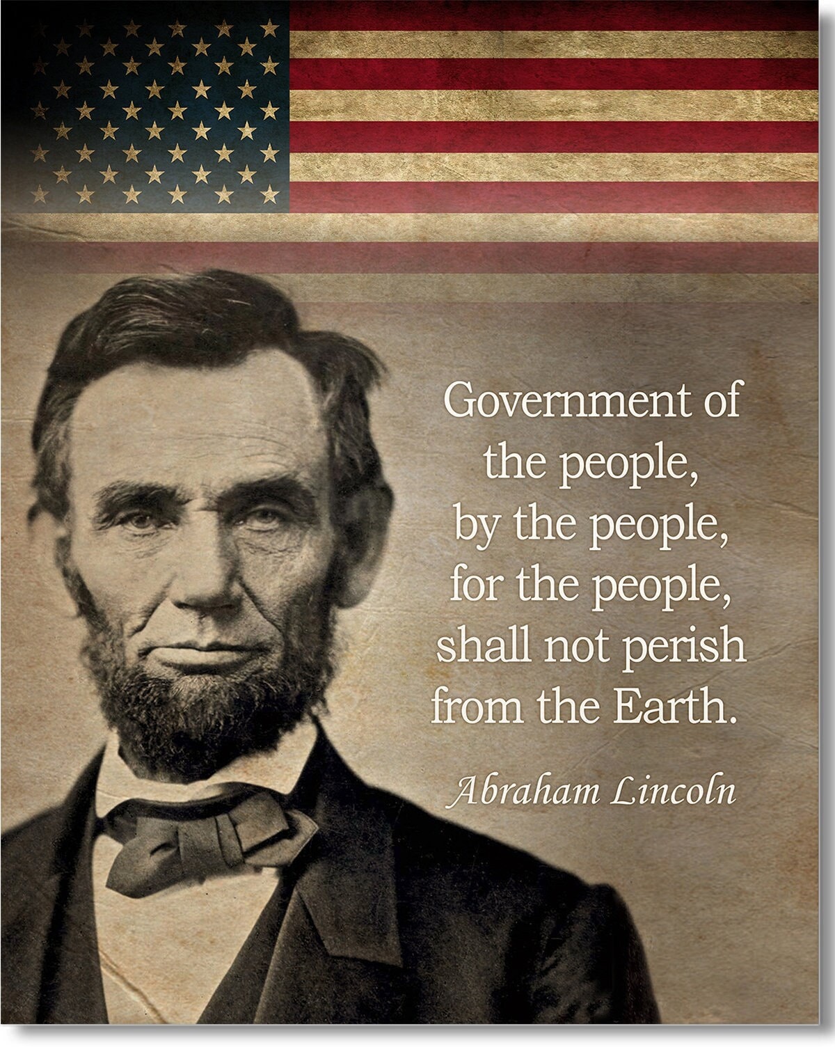 Abraham Lincoln Quote, 4th Of July Gift Wall Art, Inspirational Americana Decor President Lincoln, Veterans Patriotic Living Room Sign