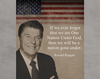 Ronald Reagan Quote - Patriotic Americana Wall Art - Multiple Sizes - Inspirational President Decor