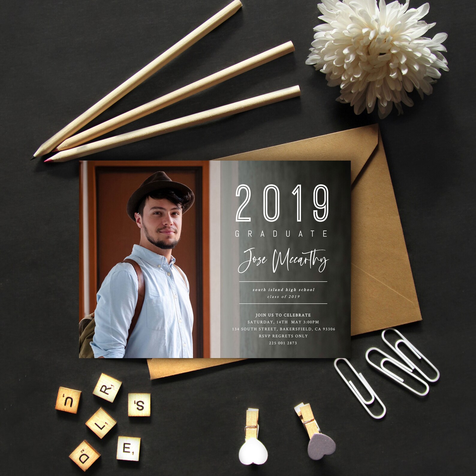 Graduation Invitation 5x7 Editable Instant Download Etsy