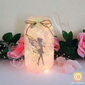 Pink fairy jar, gift for mum, friend, sister, party decor, fantasy wedding, birthday decoration, centrepieces