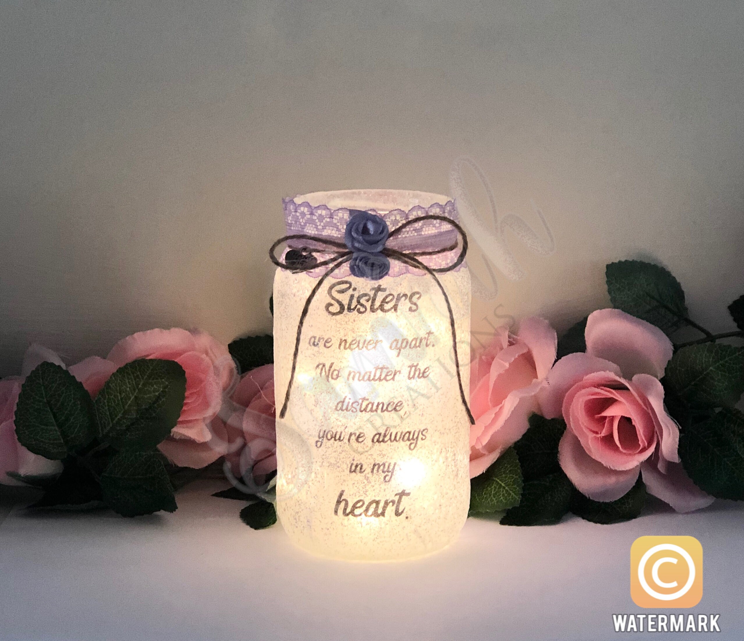 Gift for sister light up jar home decor sisters are never Etsy